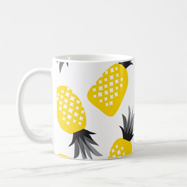 Ananas Textur, Vintages Sommermuster. Kaffeetasse (Links)