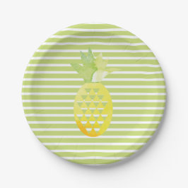 Ananas Trendy Stripes Fruchtiges Party Pappteller