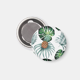 Ananas-Tropen-Wasserfarben-Dschungel-Palm-Muster Magnet