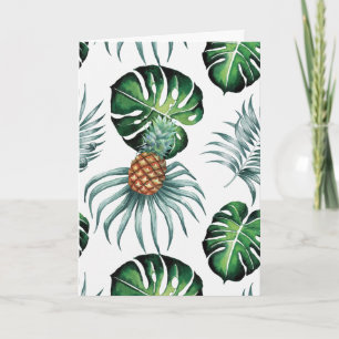 Ananas-Tropen-Watercolor-Dschungel-Palm-Muster Karte