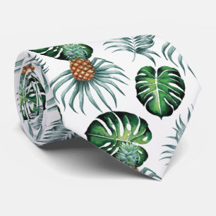 Ananas-Tropen-Watercolor-Dschungel-Palm-Muster Krawatte
