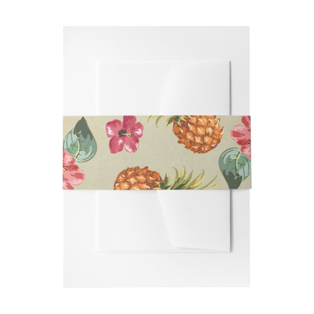 Ananas Tropical Beach Hochzeit Einladungsbanderole (Vorderseite Beispiel)