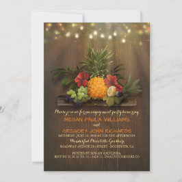 Ananas Tropical Beach Lights Engagement Party Einladung