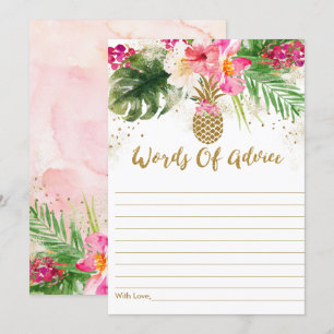 Ananas Tropical Floral Baby Shower Advice Cards Einladung