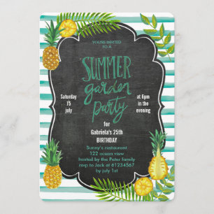 Ananas tropical   Summer Luau Party Invitation