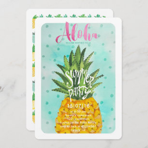 Ananas tropical   Summer Luau Party Invitation