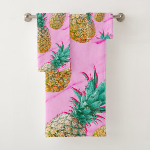 Ananas tropicaux et coloré moderne de marbre rose