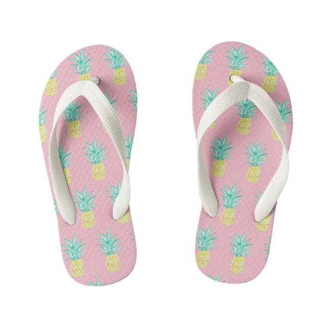 Ananas Tropisch Pink Flip Flops (Fußbett)