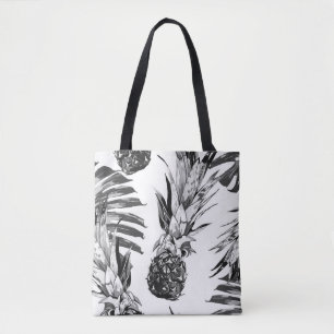 Ananas, tropische Dschungel-Blätter. Schöne Naht Tasche