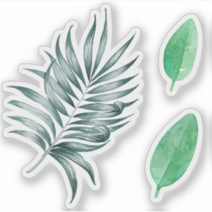 Ananas Tropische Früchte und Wasserfarbe Blatt Aufkleber
