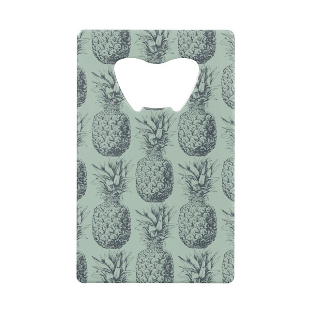 Ananas, tropische Fruchtmuster Geldbeutel Flaschenöffner (Vorderseite)