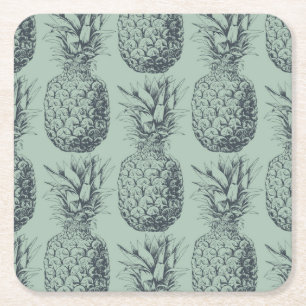 Ananas, tropische Fruchtmuster Rechteckiger Pappuntersetzer