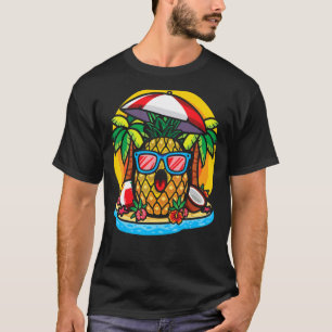 Ananas tropische Hawaiianische Ananas-Sonnenbrille T-Shirt