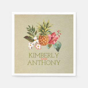 Ananas-tropische Hochzeit in Urlaubsort Serviette