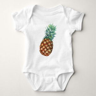 Ananas-Tropisches-Aquarell-Dschungel-Palm-Muster Baby Strampler