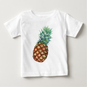 Ananas Tropisches Frucht- und Blatt-Aquarellmuster Baby T-shirt