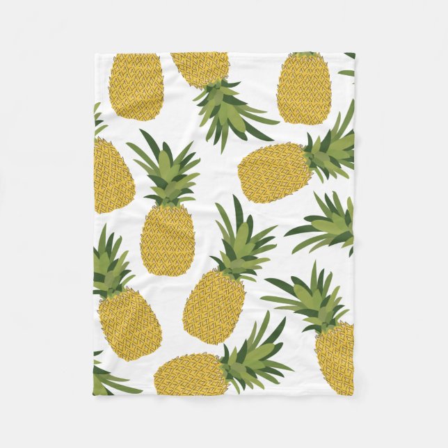 Ananas tropisches Fruchtdesign Fleecedecke (Vorderseite)