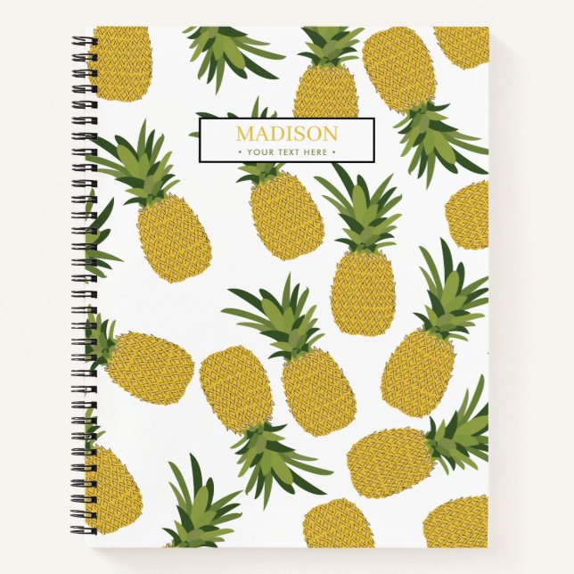 Ananas tropisches Fruchtmuster Notizbuch (Vorderseite)