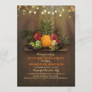 Ananas-tropisches Licht-Strand-Geburtstags-Party Einladung