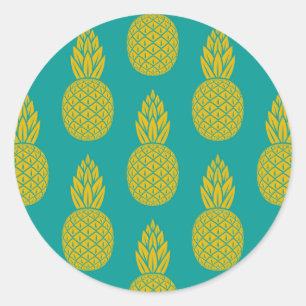 Ananas Tropisches Obst Runder Aufkleber