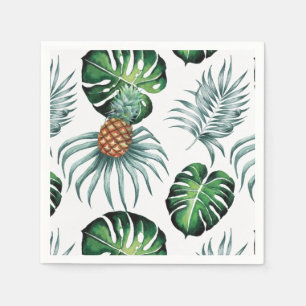 Ananas-Tropisches-Wasserfarben-Dschungel-Palm-Must Serviette