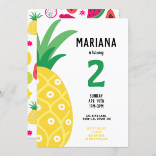 Ananas Tutti Frutti Fruit Geburtstagsparty Einladung