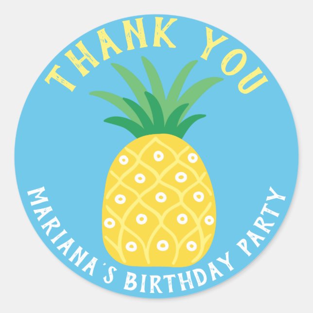 Ananas Tutti Frutti Frutti Vielen Dank Runder Aufkleber (Vorderseite)
