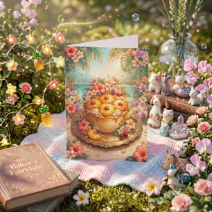Ananas-Umdrehkuchen Geburtstag der Tochter Karte
