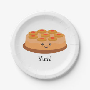 Ananas-umgedrehter Kuchen Pappteller