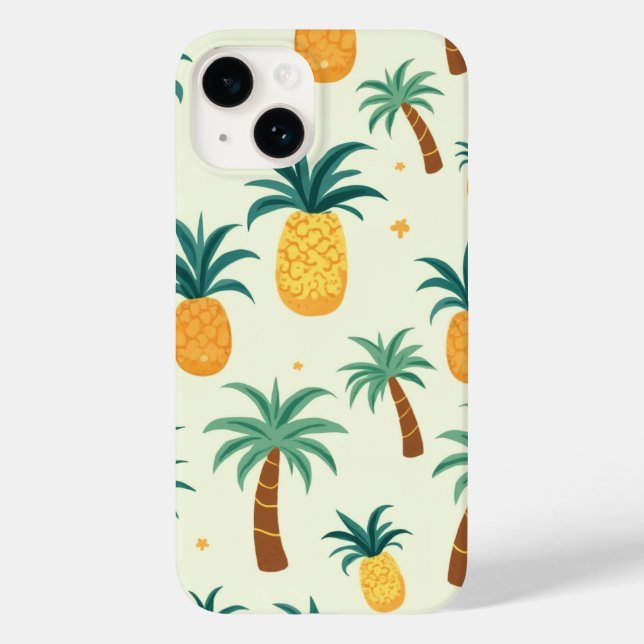 Ananas und Baummuster Design iphone14 Hüllen (Rückseite)