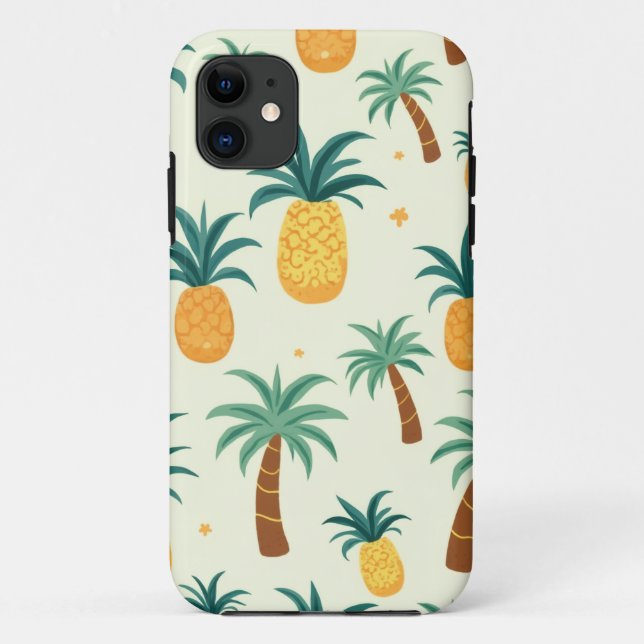 Ananas und Baummuster Design iPhone 11 Hüllen (Rückseite)