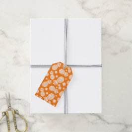 Ananas und beige Orange-Weiß-Geschenketikett Geschenkanhänger