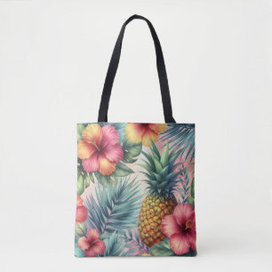 Ananas und Blume Muster Tasche