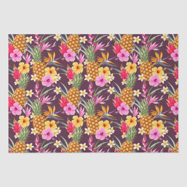 Ananas und Blume Seidenpapier (Vorderseite)