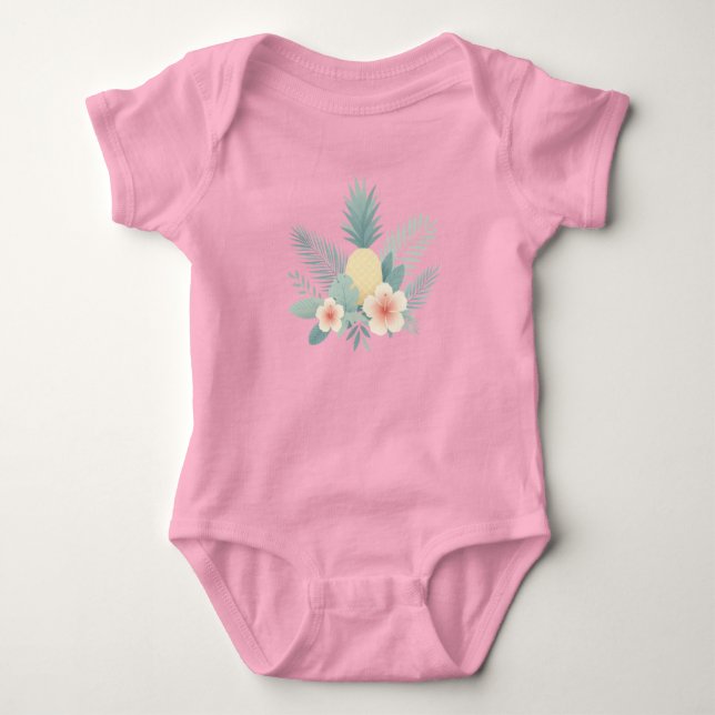 Ananas und Hawaii Baby Strampler (Vorderseite)