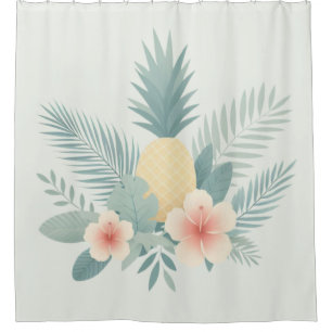 Ananas und Hawaii Duschvorhang