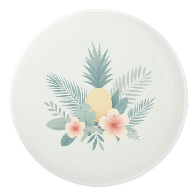 Ananas und Hawaii Keramikknauf (Vorderseite)