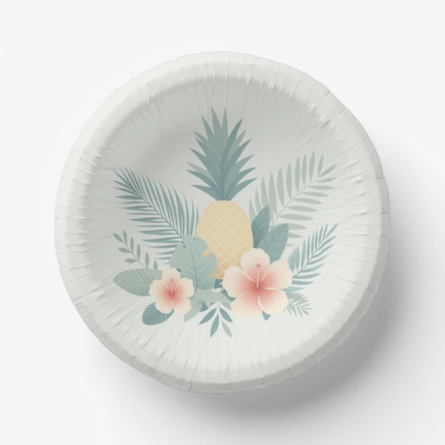 Ananas und Hawaii Pappteller (Vorderseite)