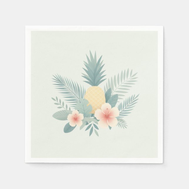 Ananas und Hawaii Serviette (Vorderseite)