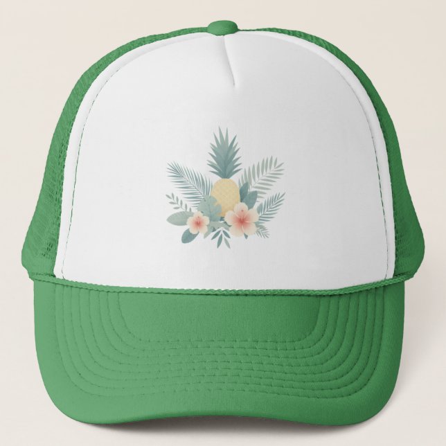 Ananas und Hawaii Truckerkappe (Vorderseite)