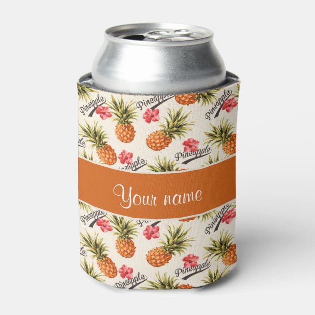 Ananas und Hibiskus Dosenkühler (Kanne Vorderseite)