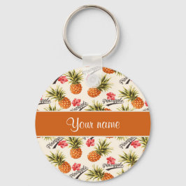 Ananas und Hibiskus Schlüsselanhänger