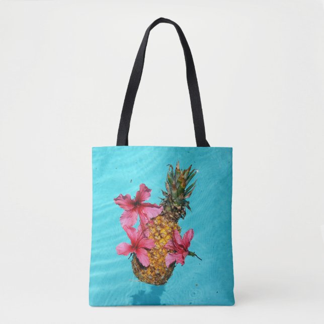 Ananas und Hibiskus Tasche (Vorderseite)