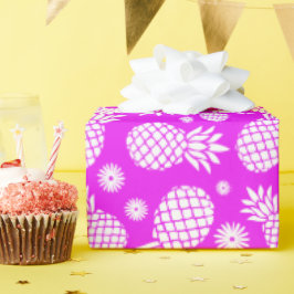 Ananas und Molsen, lila weiße gemusterte Verpackun Geschenkpapier