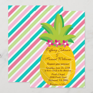Ananas und Regenbogen Streifen Einladung