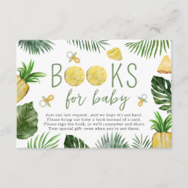 Ananas und Schnuller Bücher für Babydusche Grün Begleitkarte