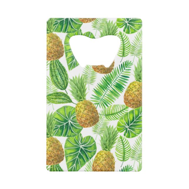 Ananas und tropische Blätter Geldbeutel Flaschenöffner (Vorderseite)