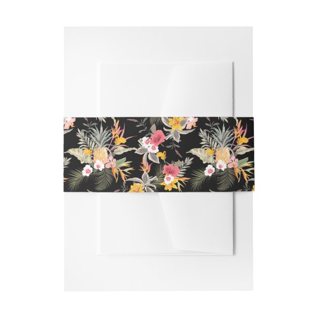 Ananas und tropische Blume Einladungsbanderole (Vorderseite Beispiel)
