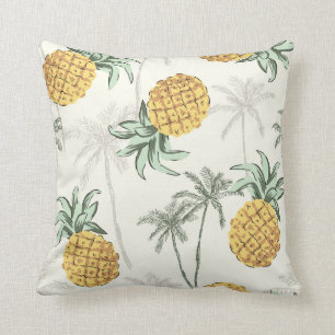 Ananas und tropischer Palmen-Druck Kissen