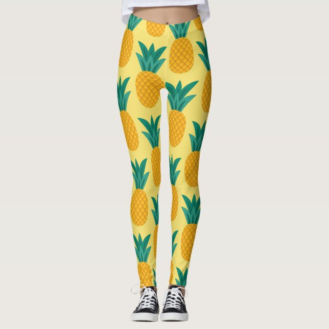 Ananas Vintag: Fruchtbares Muster Delight. Leggings (Vorderseite)